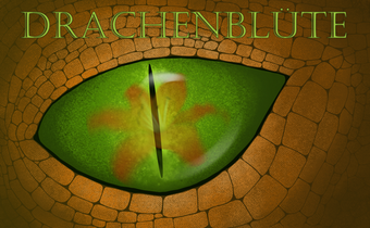 Cover-Bild des Hörspiels, das Auge eines Drachen mit gespiegelter Blüte